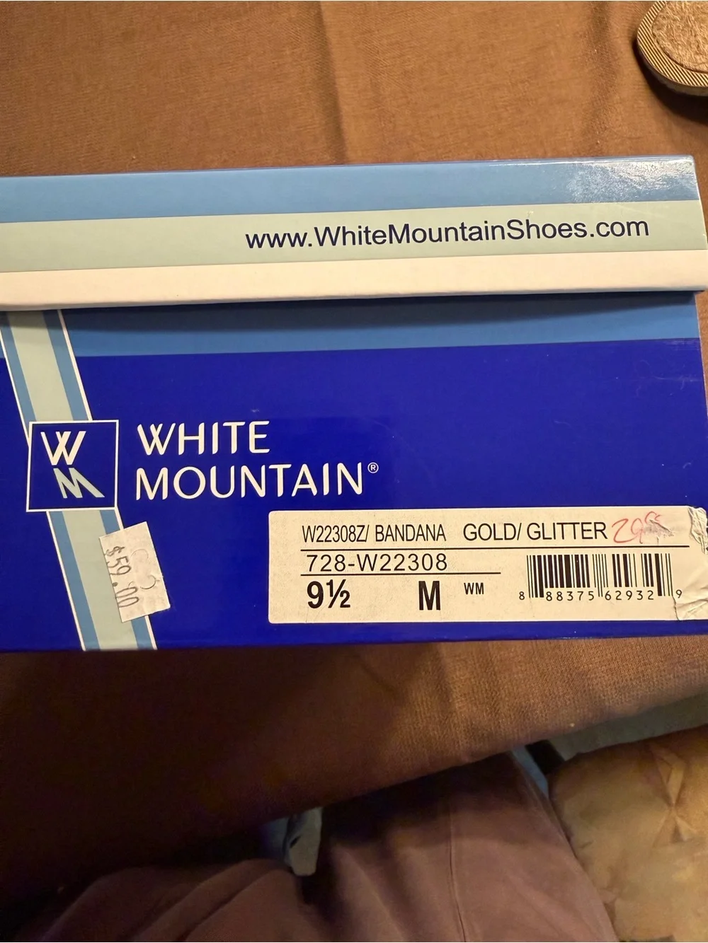 White Mountain Beige Wedge Thong Sandals